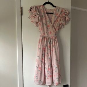 Rachel parcell vneck tie back floral dress